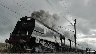 34067 Tangmere at Full Tilt on the Settle & Carlisle Winter Express  24/2/24.