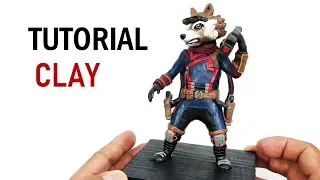 How to make ROCKET RACCOON (AVENGERS) with plasticine or clay in steps - My Clay World