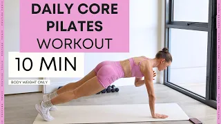 10 MIN DAILY ABS PILATES WORKOUT - at home total core routine (no talking)