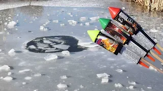 EXPERIMENT ROCKETS FIREWORKS UNDER ICE!