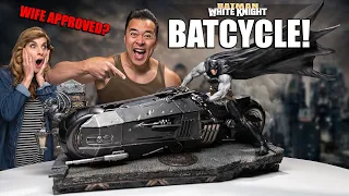 BATMAN WHITE KNIGHT: BATCYCLE!!! My Wife Builds a HUGE XM Studios Statue!