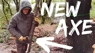 Bushcraft in a Blizzard | using a new Hultafors Stålberg Carpenters axe | making a better ladder.