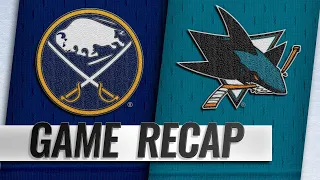 Couture records hat trick as Sharks down Sabres, 5-1