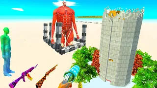 I DROP COLOSSAL TITAN in DEATH CLIMB TOWER - Animal Revolt Battle Simulator