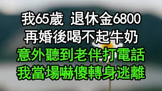 我65歲 退休金6800，再婚後喝不起牛奶，意外聽到老伴打電話，我當場嚇傻轉身逃離#深夜淺讀 #為人處世 #生活經驗 #情感故事