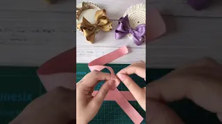 Cotton satin ribbon diy handmade hair bow tutorial