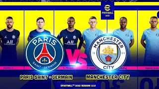 💥 eFootball PES 2022 (Update Version 1.0) | PC Gameplay (PSG vs Manchester City ) | Full match