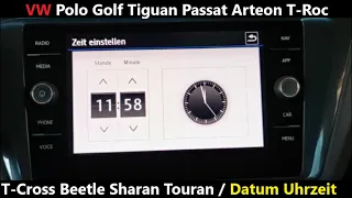 VW Datum und Uhrzeit einstellen ( GPS - Sommerzeit - Manuell ) Polo Golf Passat Tiguan T-Roc T-Cross