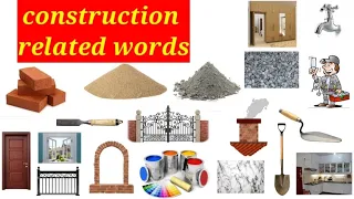 Building construction related words, English to Telugu construction related words,