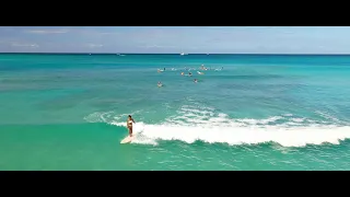 Most Beautiful Drone shot of Hawaii Beach. Surfing Viral Girl. Amazing ambient Music!