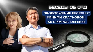 Продолжение беседы с адвокатом Ириной Красновой (Беседы об ОРД. Серия 45)