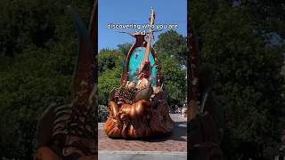 Moana reacts to the crowd in the Magic Happens Parade at Disneyland #shorts