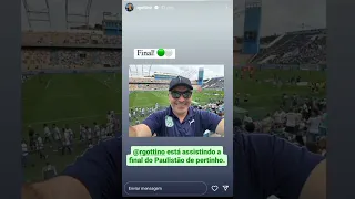 Reinaldo Gottino, Palmeirense na veia, está assistindo a final do Paulistão do estádio