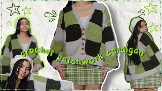 a crochet patchwork cardigan tutorial by a pro 🍃