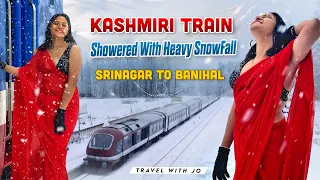 Kashmir Valley Train Journey | Srinagar to Banihal Train in snowfall ❄️ peak winter | Travel with Jo