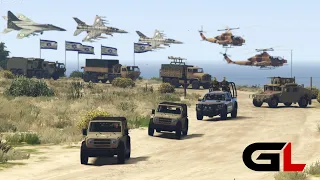 Irani Fighter Jets & War Helicopters Attack on Israeli Army Convoy | Israel vs Iran War- GTA 5