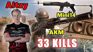 Faze Aitzy & TSM Gustav - 33 KILLS - Mini14+AKM - DUO vs SQUADS - PUBG