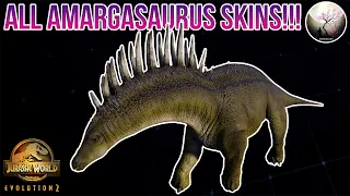 ALL AMARGASAURUS SKINS SHOWCASE!!! - Jurassic World Evolution 2