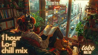 1 hour Lo-fi Chill Mix🎧~ stress-free, relief mind~ 🎶lofi music for sleep💤, study, relax, aesthetic🌟