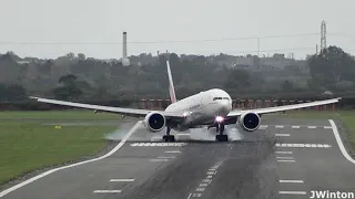Boeing 777 Hard Landing 🛬 In Gibraltar Airport (GIB)