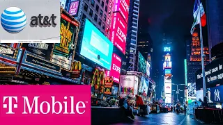 AT&T versus T-Mobile | Times square, NY  | Speed Testing in New York City