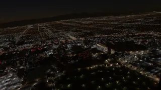 FLIGHT SIMULATOR - Flying over Las Vegas at Night being a passenger [2K]