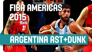 Argentina's Campazzo to Garino v Puerto Rico - Assist + Dunk - 2015 FIBA Americas Championship