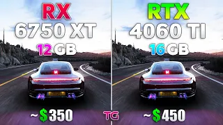 RTX 4060 Ti 16GB vs RX 6750 XT 12GB - Test in 10 Games