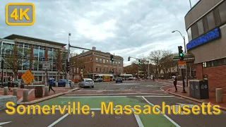 Driving in Downtown Somerville, Massachusetts - 4K60fps
