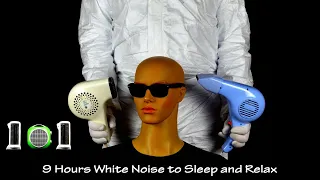 Two Hair Dryers Sound 9 and Three Fan Heaters Sound | ASMR | 9 Hours White Noise to Sleep and Relax