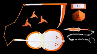 06 Origami Ninja Weapon || Gumbai, Kunai, Ninja Star, Mask, Headband, Scythe