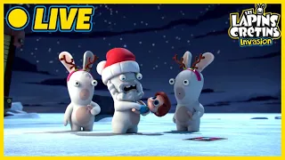 [🔴 LIVE ] Les Lapins rencontrent le Père Noël ! 🐰 LES LAPINS CRETINS INVASION |Dessins animés