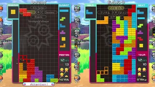 [Tetris 99] Side-to-side comparison: Doremy vs. amemiya (あめみや) (4-minutes advantage 1v1)