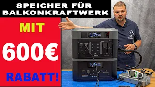 Powerstation für Balkonkraftwerk?  Hiermit geht's: OUKITEL BP2000 + OUKITEL B2000 Battery