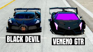 Bugatti Black Devil vs 75000 HP Lamborghini Veneno GTR at Special Stage Route X