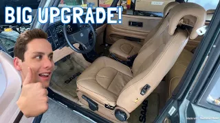 Skinning and Installing New Front Seats in My Saab 900!