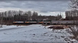 VIA RAIL #1 Triple Header Highballs Westbound Through Carvel With 60 Axles At 72MPH