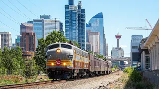 ROYAL CANADIAN PACIFIC!!!! CP 1401 and CP 4106 lead the RCP West at Sunalta, Calgary, Alberta!