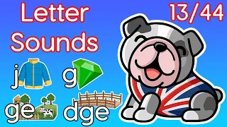 Kids Phonics || English Letter Sounds (13/44) | j - jacket | g - gem | ge - village | dge - bridge |