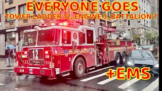 **EVERYONE GOES** New York Tower Ladder 12, Engine 3, Battalion 7 +Mount Sinai/FDNY EMS | FDNY