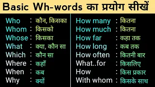 WH Family Word | How to Ask Question in English | Wh words in English | Interrogative Sentence