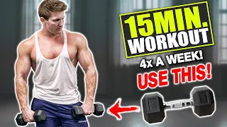 15 MIN AT HOME DUMBBELL "FULL BODY" WORKOUT! (MY LEGS WENT NUMB!!)