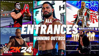 ALL MALE ENTRANCES + WINNING OUTROS - WWE 2K24 | PS5 (4K HDR)