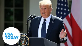 President Trump speaks at the White House Rose Garden | USA TODAY