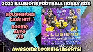 NEW RELEASE | 2022 Illusions Football Hobby Box Review | Holoheroes Case Hit!