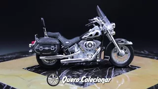 Miniatura de moto Harley Davidson 2002 Flstc Heritage Softail Classic 1/18