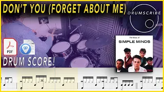 Don't You (Forget About Me) - Simple Minds | DRUM SCORE Sheet Music Play-Along | DRUMSCRIBE