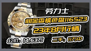 劳力士间金香槟色盘迪通拿116523 | 8月行情