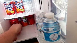 New Mini fridge - Cumeod. Put water bottles and Can Twisted Fruits Zero Fanta orange and Coca' Goea.