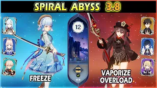 Ayaka Freeze & Hu Tao Overvape Team | Spiral Abyss 3.8 Floor 12 Full Stars